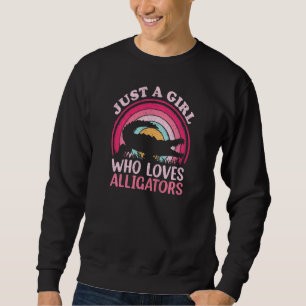 Sudadera Caimán Retro Vintage Solo Una Chica Que Ama Alli