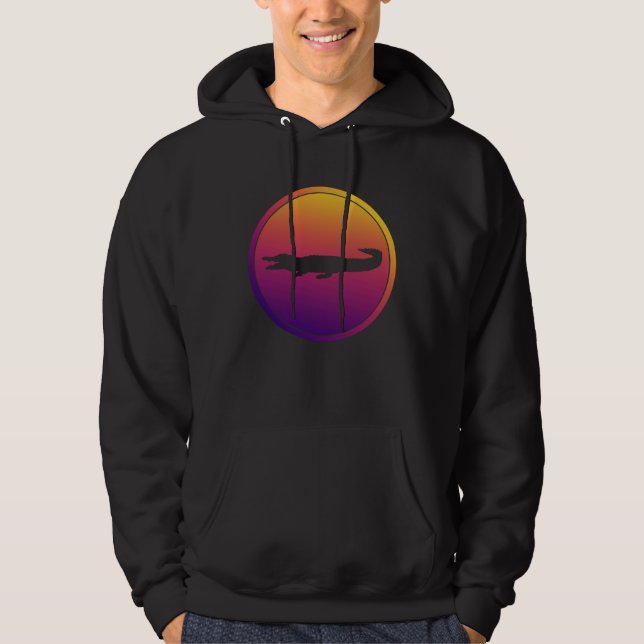 Sudadera Caimán Synthwave Retrowave Animal Salvaje (Anverso)