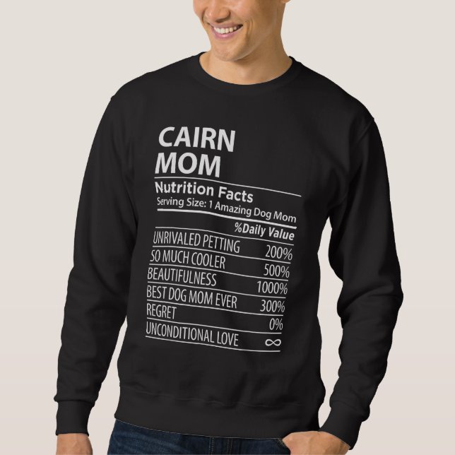Sudadera Cairn Mom Nutrition Facts  Cairn Dog Owner (Anverso)