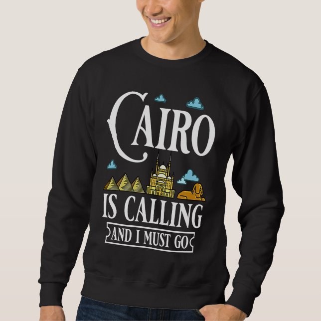Sudadera Cairo Egypt City Skyline Map Travel (Anverso)