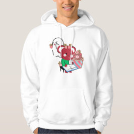 Sudadera Caja de jugo de oso rojo lindo fantasma y postre d