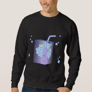 Sudadera Caja de jugo de uva Lilac Kawaii Hairy Kei Harajuk