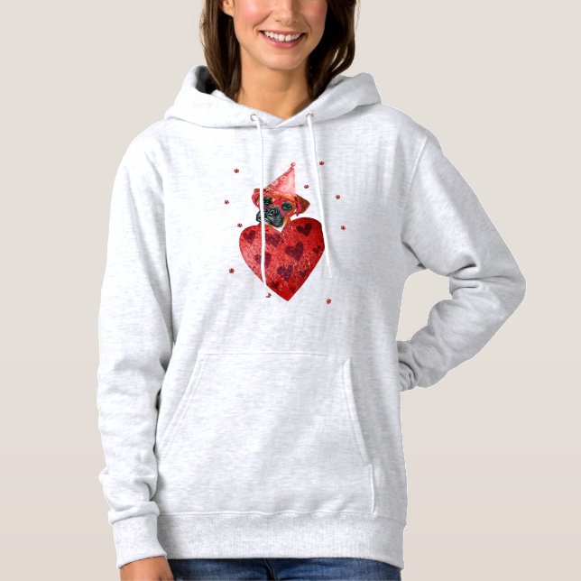 Sudadera Caja de regalo del Día de San Valentín para perro  (Anverso)