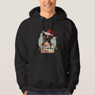 Sudadera Caja linda perro Boxer Navidad Bonito Traté de hac