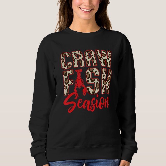 Sudadera Cajun Crawfish Boil Party Crawfish Leopard Print M (Anverso)