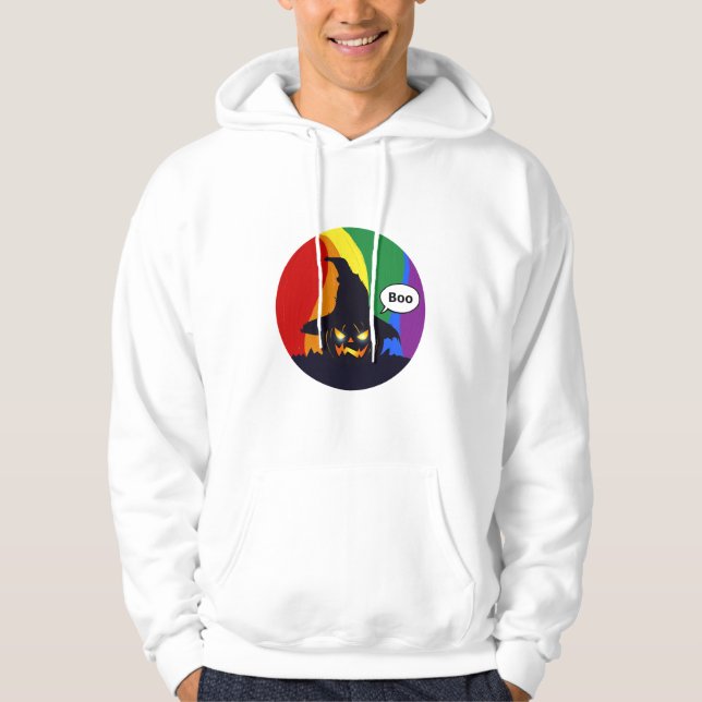 Sudadera Calabaza arcoiris de Halloween (Anverso)
