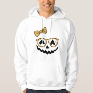 Sudadera Calabaza Cara Jack O Lantern Halloween Leopardo Pr