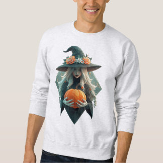 Sudadera Calabaza con calabaza en la mano con Gorra de bruj