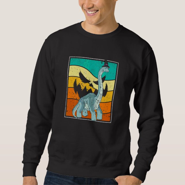 Sudadera Calabaza de bruja Brachiosaurus Halloween dinosaur (Anverso)