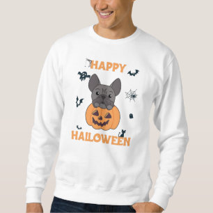 Sudadera Calabaza de Bulldog francés Dulces perros Feliz Ha