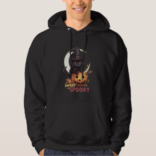 Sudadera Calabaza de gato negro lindo dulce moon de media l