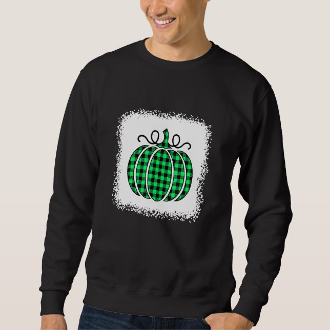 Sudadera Calabaza de Halloween Bleached Green and Black Buf (Anverso)