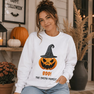 Sudadera Calabaza de Halloween “¡BOO!” – Nombre Personaliza