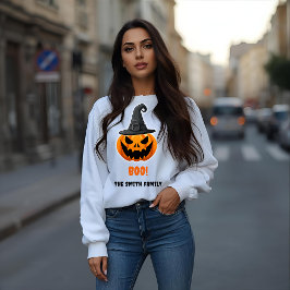 Sudadera Calabaza de Halloween "BOO!" - Nombre personalizad