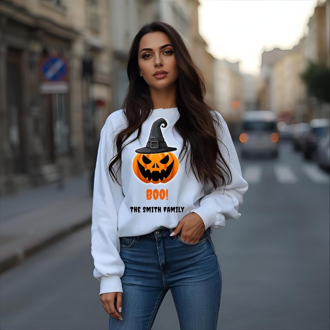 Sudadera Calabaza de Halloween "BOO!" - Nombre personalizad (Subido por el creador)