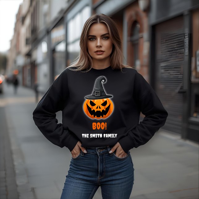 Sudadera Calabaza de Halloween "BOO!" - Nombre personalizad (Subido por el creador)