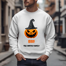 Sudadera Calabaza de Halloween "BOO!" - Nombre personalizad
