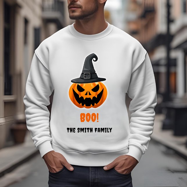 Sudadera Calabaza de Halloween "BOO!" - Nombre personalizad (Subido por el creador)