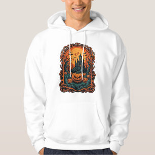 Sudadera Calabaza de Halloween Casa Embrujada Luna Llena Mu