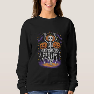 Sudadera Calabaza de Halloween con esqueleto bailando