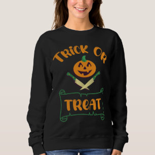 Sudadera Calabaza de Halloween con truco o tratar cruces