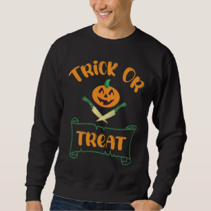 Sudadera Calabaza de Halloween con truco o tratar cruces