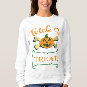 Sudadera Calabaza de Halloween con truco o tratar cruces