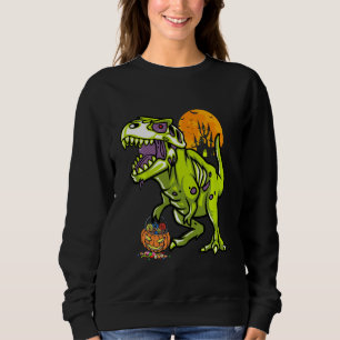 Sudadera Calabaza De Halloween De Dinosaurio T Rex Para Niñ