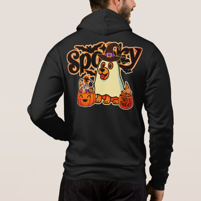Sudadera Calabaza de Halloween Fantasma (Reverso)