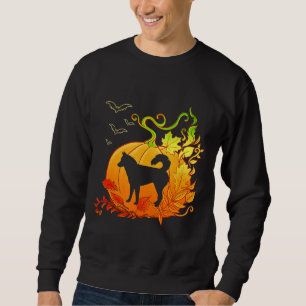Sudadera Calabaza de Halloween Sinuette Siberian Husky Cost