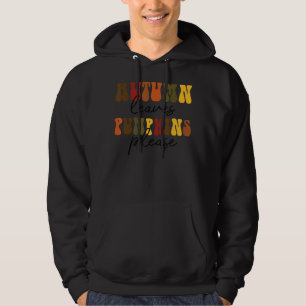 Sudadera Calabaza de hojas otoñales retro Por Favor Caer Vi