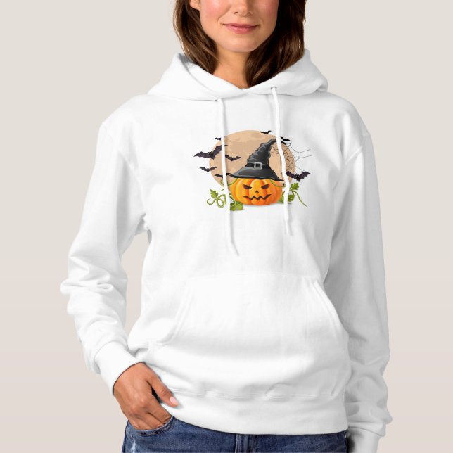 Sudadera Calabaza de murciélago y luna (Anverso)