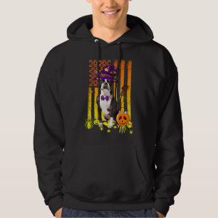 Sudadera Calabaza del Terrier de Boston Bandera Americana P
