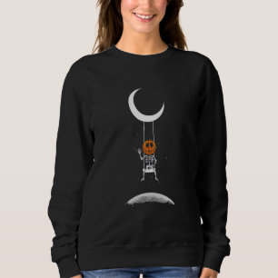 Sudadera Calabaza en columpio lunar Halloween espeluznante