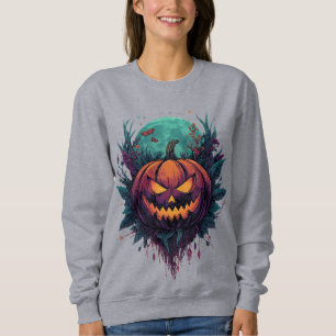 Sudadera Calabaza espeluznante bajo la luna llena