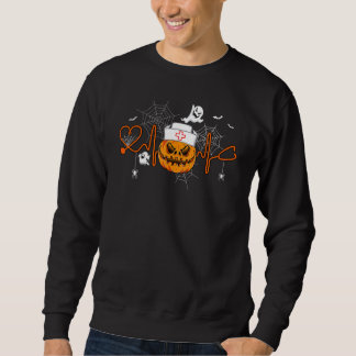 Sudadera Calabaza Espeluznante Latido de Corazón Enfermera