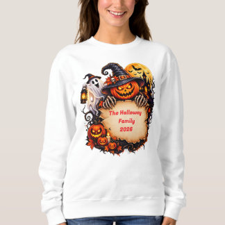 Sudadera Calabaza Fantasma con Nombre de Familia Personaliz