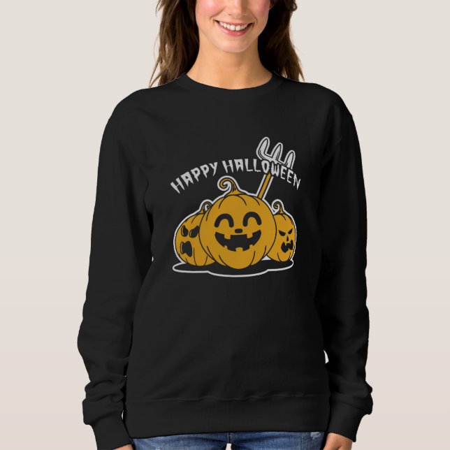 Sudadera Calabaza feliz de Halloween (Anverso)