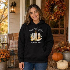 Sudadera Calabaza floral personalizada Feliz Día de Acción