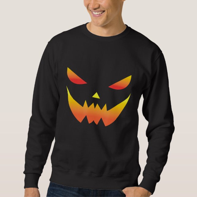 Sudadera Calabaza Halloween Calabaza cara Máscara de calaba (Anverso)
