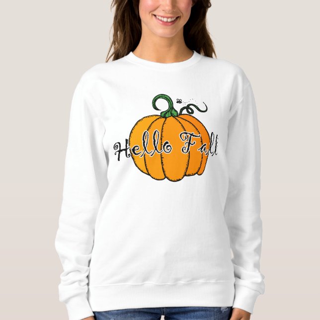 Sudadera Calabaza Hellow Fall Calabaza Hola Caída (Anverso)