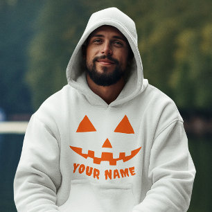 Sudadera Calabaza Naranja Personalizada de Halloween con Tu