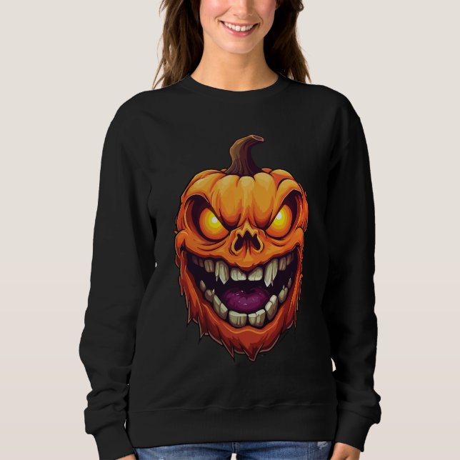 Sudadera Calabaza Sonriente Siniestra (Anverso)
