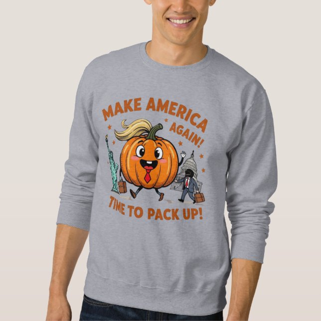 Sudadera Calabaza Trumpkin de doble lado - Hacer Estados Un (Anverso)