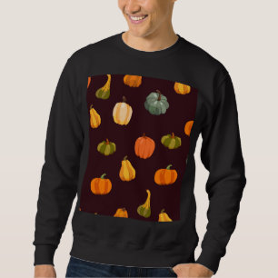 Sudadera Calabazas coloridas: Elegancia oscura de otoño.