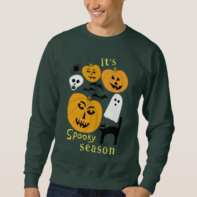 Sudadera Calabazas de temporada espeluznante FELIZ Bat HALL (Anverso)