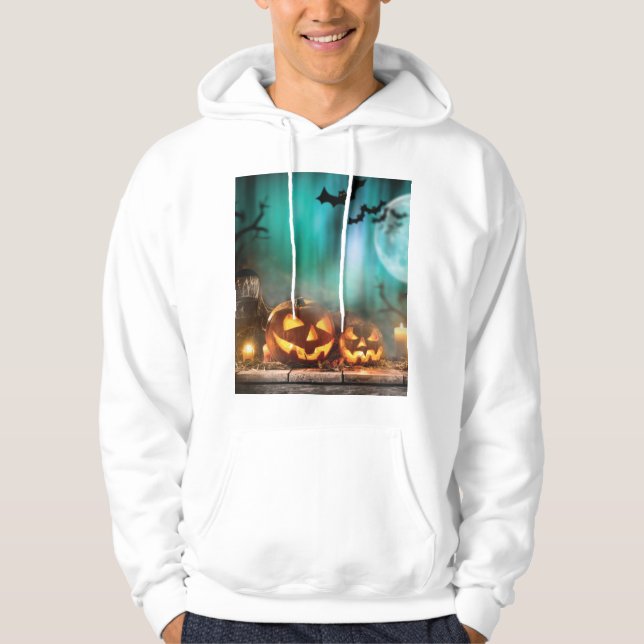 Sudadera Calabazas y murciélagos de Halloween (Anverso)
