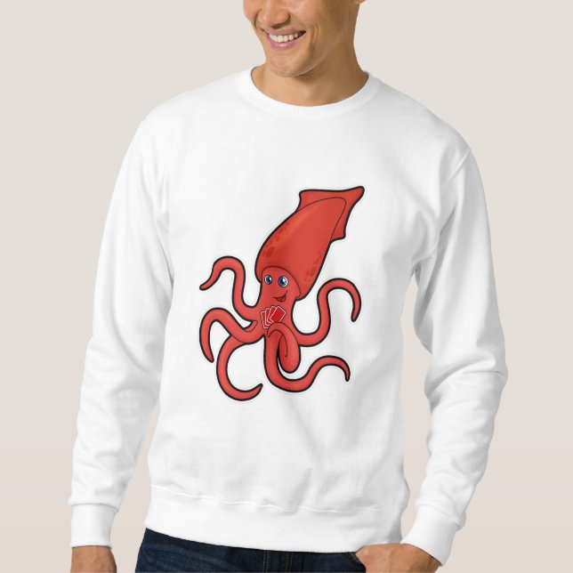 Sudadera Calamar en el póquer con tarjetas de póquer (Anverso)
