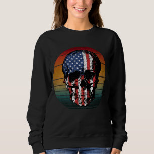 Sudadera CALAVERA BANDERA DE USA VINTAGE Deteriorada