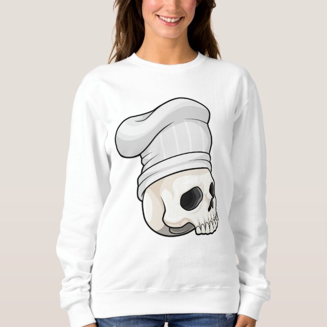 Sudadera Calavera como cocinar con el gorra del chef (Anverso)